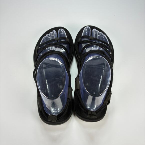 Teva Voya Infinity Black Strappy Elastic Lacing Slip On Sandals Women's Size 7 - Picture 6 of 9